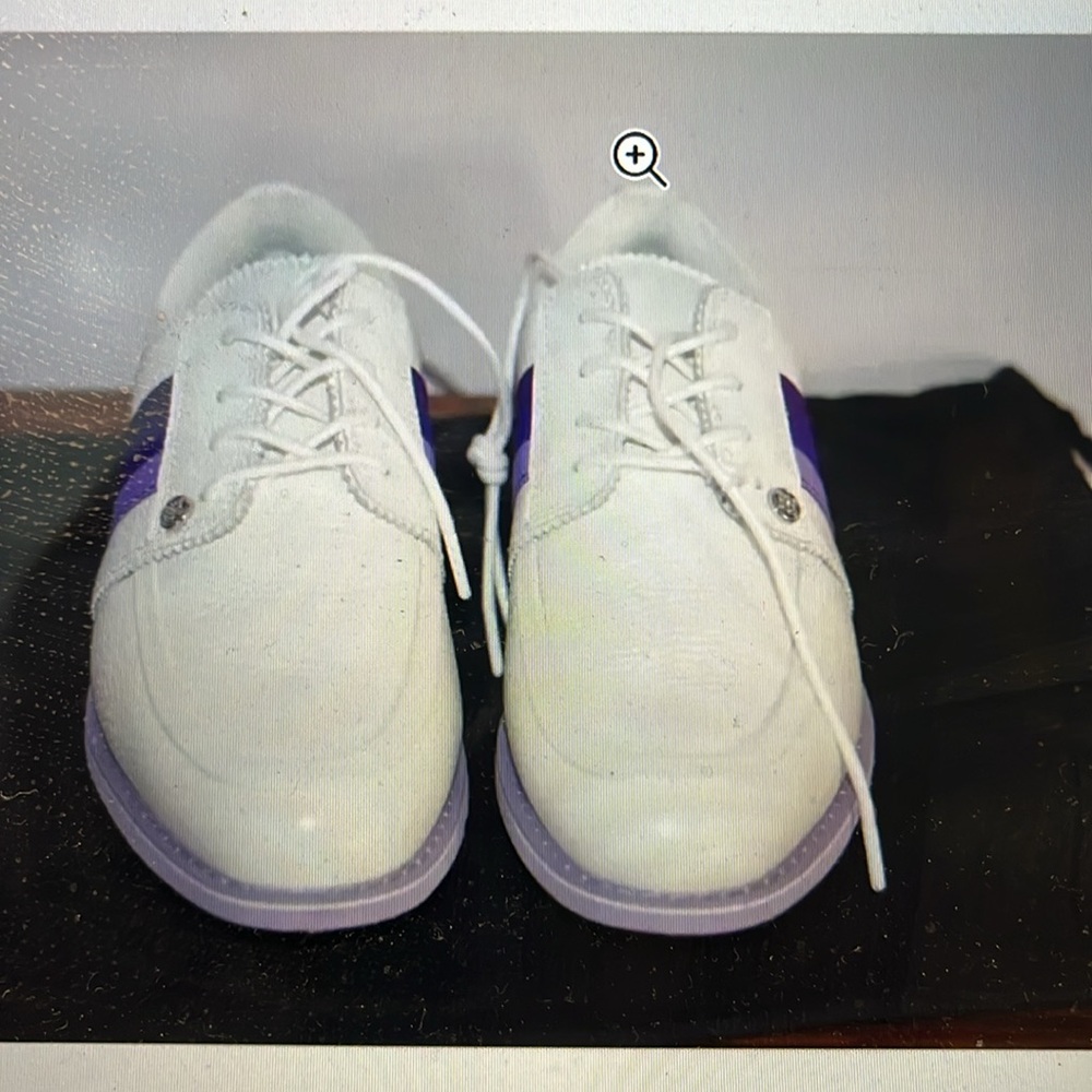 G/Fore Grosgrain Brogue Gallivanter Golf Ivory purple ladies shoes size 7,5 - Picture 6 of 11